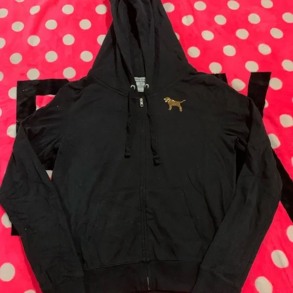 *Sold VS PINK gold script hoodie jogger set nwt - Picture 3 of 5